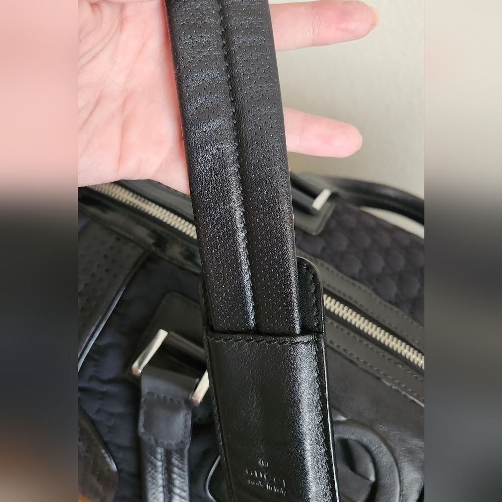 Gucci Guccissima Black Neoprene/Leather Duffle Bag - Picture 9 of 15